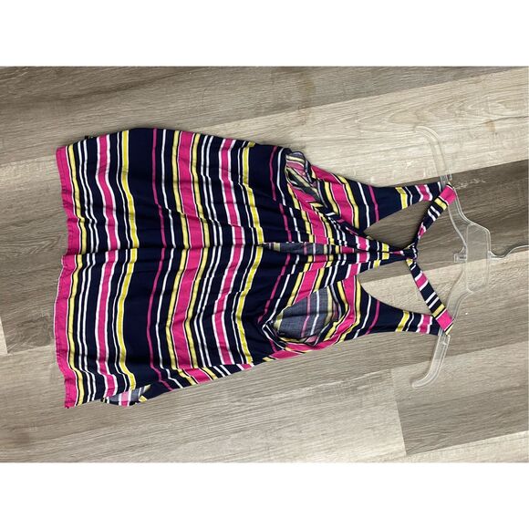 Cambridge Dry Goods Rayon Stripe Racerback Tank Sleeveless Blouse, Sz Medium - Picture 6 of 6